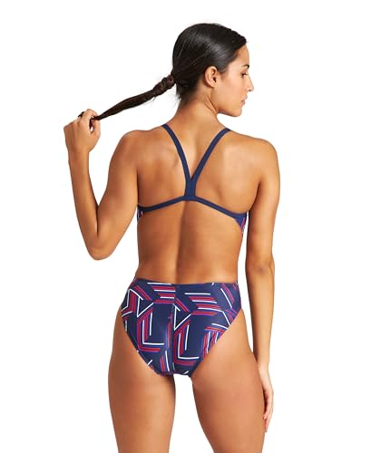 Arena Puzzled Print Women's Challenge Back One Piece Swimsuit for Competitive or Casual Swim, Ladies Bathing Suit