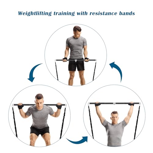 Prebene LAT Pull Down Bar, Dual Hook Bar Cable Attachment, Heavy Duty Gym Bar for Cable Machine, Suit for Resistance Band ...