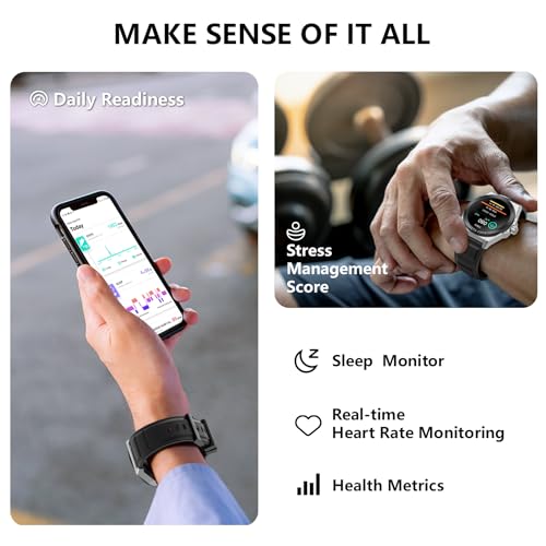 Smart Watches for Men, 1.32" HD Round Touchscreen Smartwatch, Heart Rate/SpO2/Sleep Monitor, Call Notification, 100+ Sport...
