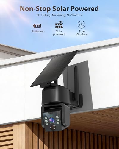 YULIOKPP 2PCK Wireless Outdoor Security Camera - 5G & 2.4G Wi-Fi Outdoor Camera, 2K Pan/Tilt 360° View, Solar/Battery Powe...
