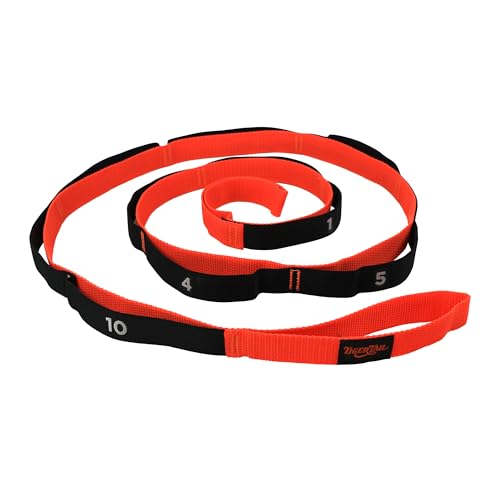Tiger Tail The Stretchy Tiger 80” - Stretch/Yoga Strap with 10 Numbered Loops for Yoga, Physical Therapy, Pilates, & Exerc...