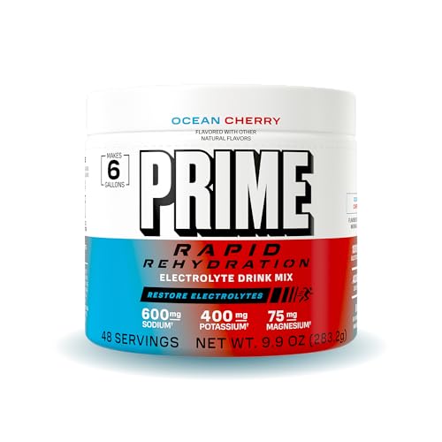 Prime Rapid Rehydration Electrolyte Powder, Ocean Cherry, Sugar Free Hydration Drink Mix with Sodium, Potassium, Magnesium...