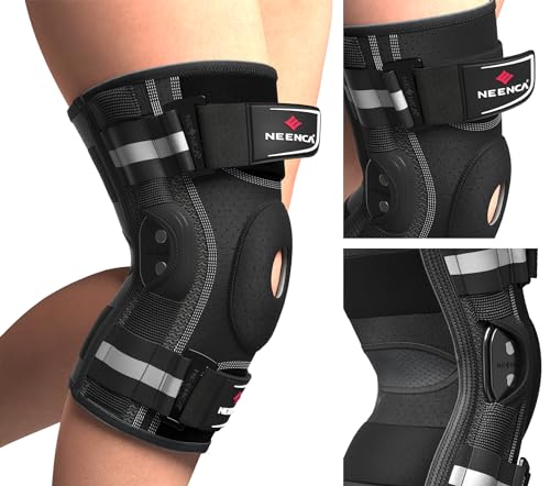 NEENCA Professional Knee Brace for Knee Pain, Hinged Knee Support with Removable Dual Side Stabilizers, Strong Stability f...