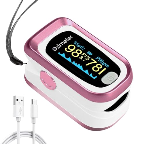 TYNDALL Pulse Oximeter Rechargeable, Oximeter Finger with Pulse and Oxygen, Oxygen Monitor Fingertip, Heart Rate Monitor F...