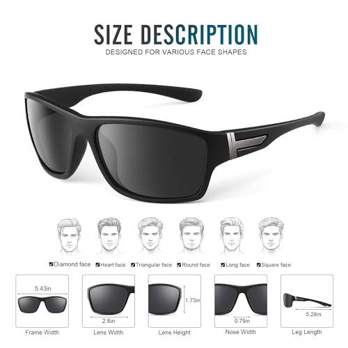 DEMIKOS 3 Pack Polarized Running Sunglasses Men:Wrap Around Sports Sun Glasses for Womens Sunglasses for Fishing