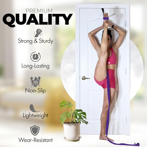 Pilates Stretching Strap with Door Anchor - Flexibility Equipment for Pilates Practitioners - Ideal for Improving Leg Flex...