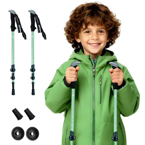Yourjoy Hiking Trekking Poles for Kids, 2 Pack Anti Shock, Adjustable, Collapsible Hiking Poles for Trekking or Walking, L...