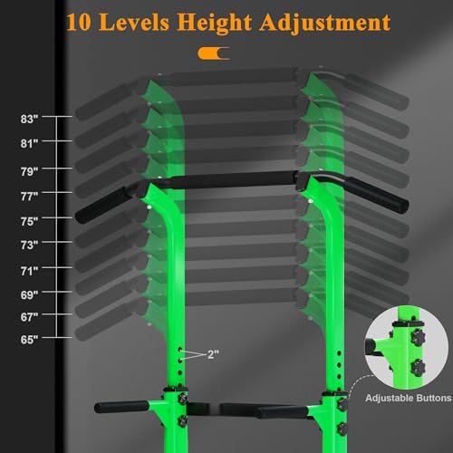 SogesPower Power Tower Dip Station Pull Up Bar for Home Gym Adjustable Height Strength Training Workout Equipment,Pull Up ...