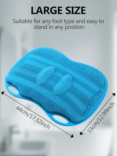 Kalolary Silicone Shower Foot Scrubber Mat, Large Foot Scrubber in Shower with Non Slip Suction Cups Foot Cleaner Brush to...