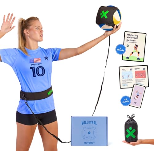 MOTOMY™ Volleyball Training Equipment Aid ‘VolleyPal’ – Solo Rebounder Trainer for Serve, Spike, Set & Pass; Indoor and Ou...