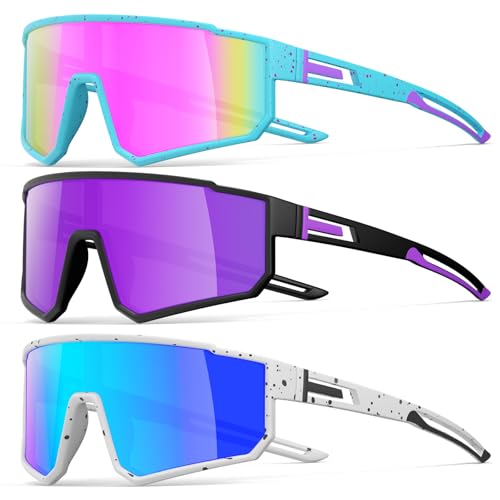 IKTOD 3 Pack Polarized Running Sunglasses for Women Mens Sunglasses UV Protection for Cycling Baseball Fishing