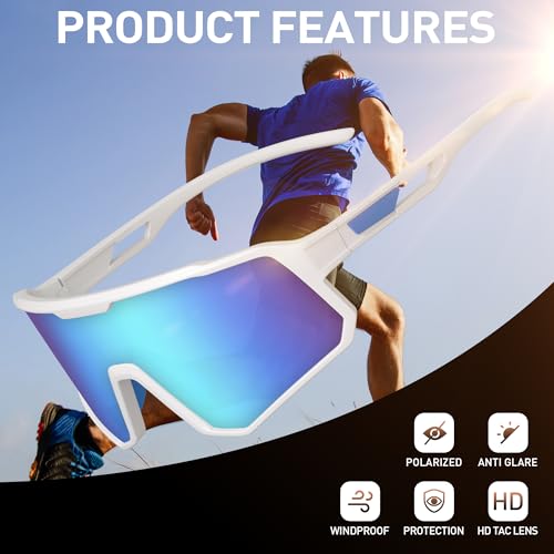 YAMAZI Cycling Sunglasses for Men Women Sports Sunglass Polarized UV Protection for Bicycle Running Baseball Glasses