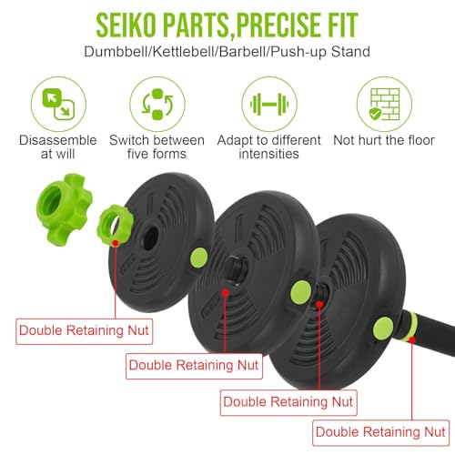 GarveeLife 4-In-1 Adjustable Dumbbell Weights, Adjustable Dumbbell Set Used As Dumbbells, Barbells, Kettlebells and Push-U...