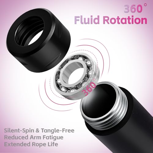 Coniflor Weighted Jump Rope, 1LB Tangle-Free Ball Bearing Rapid Speed Skipping Rope for Men Women, Adjustable 9mm Cotton &...