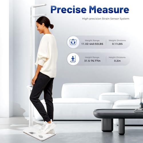 Medical Office Scale,Smart Physician Scale, Medical Scale for Weight and Height Measurement, Non-Contact Sonar Ranging Al...