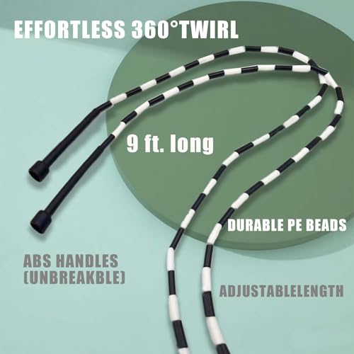 Tangle Free Beaded Jump Rope with Unbreakable Handles Enjoy Smooth Spins Adjustable Length and Your New Favorite Workout