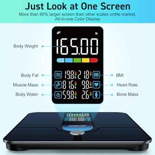 INSMART Smart Scale for Body Weight, Large Display Body Fat Scale, Accurate Weight Scale Digital Bluetooth Bathroom Scale ...
