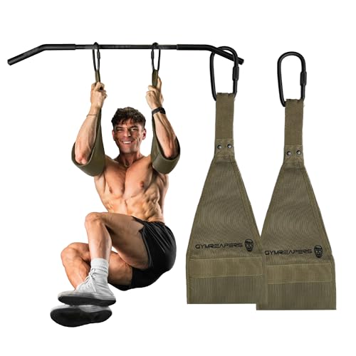 Gymreapers Hanging Ab Straps for Pull-Up Bar — Hang Bar Assist Strap & Strength Workout Exercise Equipment, Padded Adjusta...