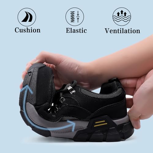 AMAPO Hiking Shoes for Men, Lightweight Breathable Outdoor Trekking and Trail Sneakers Medium and Wide Width