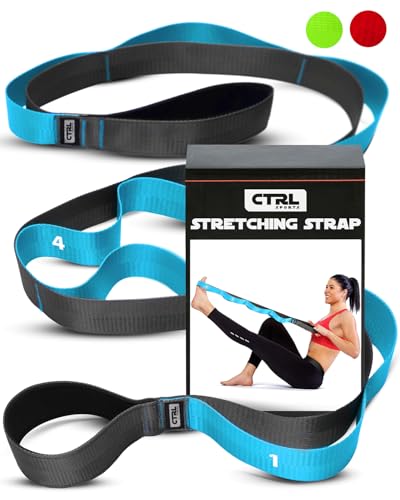Stretching Strap with Loops - Non Elastic Stretch Band for Physical Therapy, Yoga Strap for Stretching Equipment, Stretch ...