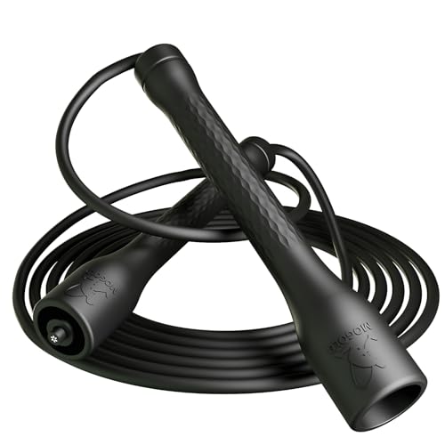 MOGOLD Workout Jump Rope,5mm PVC Jump Rope,Adjustable Length with Shatterproof Handles, Ideal for Beginners & Advanced Ath...