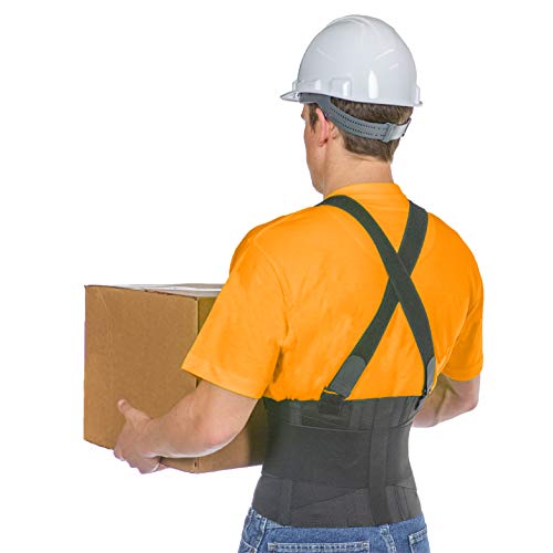 BraceAbility Work Back Brace - Industrial Lower Back Pain Protection Belt for Men and Women, Construction, Moving, Warehou...
