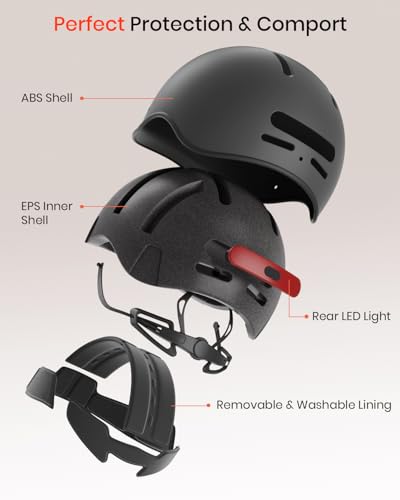 Bike Helmet for Adults with Rechargeable Rear Light, Adjustable Cycling Helmet for Men Women Youth - Safety Certified for ...