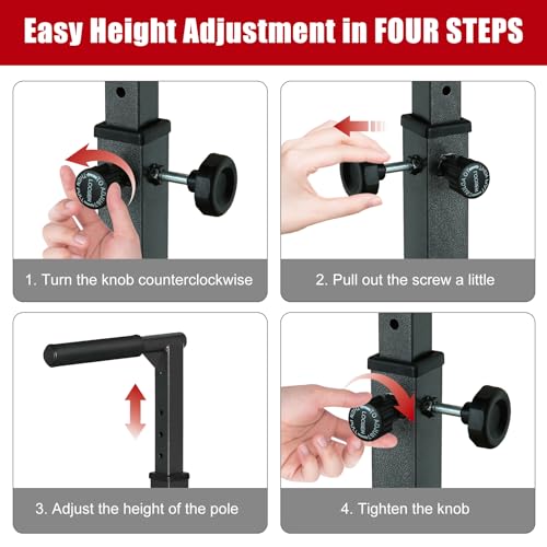 Portable Pull Up Dip Bar, Sturdy Dip Station with Adjustable Height, Multi-Function Parallel Bars for Home Gym Strength Tr...