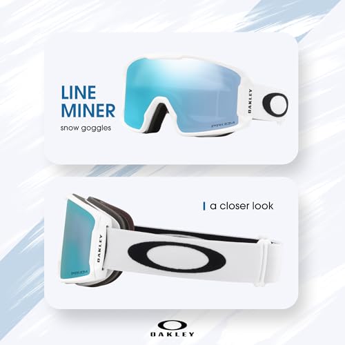 OAKLEY Line Miner LARGE/MEDIUM Ski Goggles For Men For Women OO7070, OO7093+ Bundle Accessory Leash Kit,Microfiber Pouch