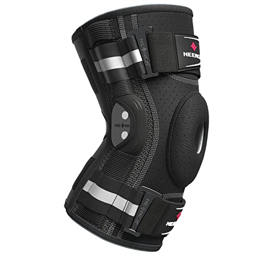 NEENCA Professional Knee Brace for Knee Pain, Adjustable Hinged Knee Support with Removable Side Stabilizers, Strong Stabi...