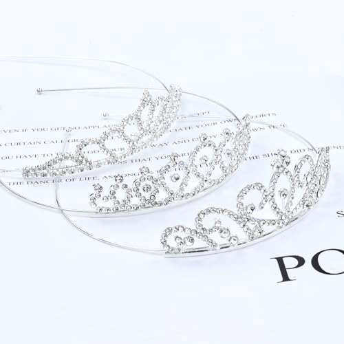 Lawie 8 Pack Birthday Tiaras, Rhinestone Crystal Princess Crowns, Silver Headbands for Women, Party Dance Homecoming Weddi...
