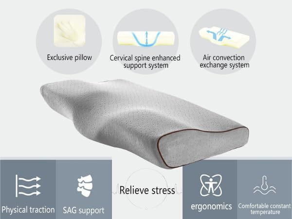 Cervical Anti Snore Pillows - Ergonomic Neck Support Pillow for Neck & Shoulder Pain Relief - Back,Stomach Sleepers,Cervical Neck Pillow,Memory Foam Pillows(Tencel Pillowcase-Normal Feeling)