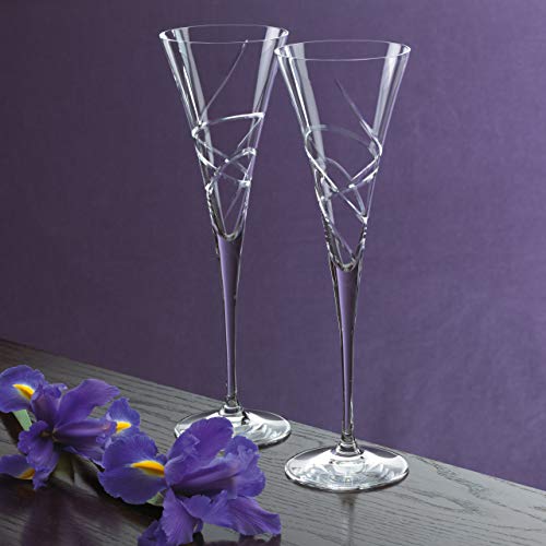 Lenox Adorn Crystal 2-Piece Toasting Flute Set, 2 Count, Clear, 7oz