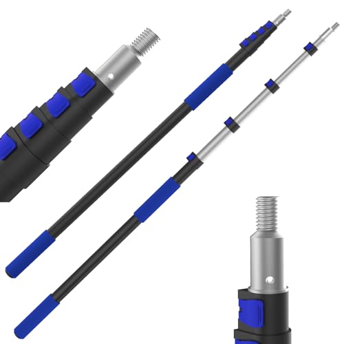 SKGPOLE 26FT Reach Telescopic Extension Pole, 5-19FT Multi-Purpose Extension Pole with Universal Twist-on Metal Tip, Sturd...