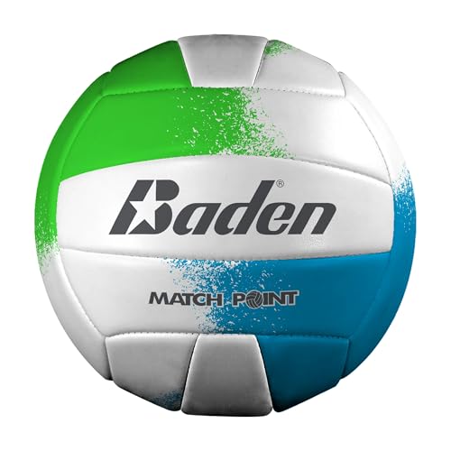 Baden Match Point Cushioned Synthetic LeatherOutdoor Recreation Backyard Volleyball + College Camp Ball All Ages Official ...