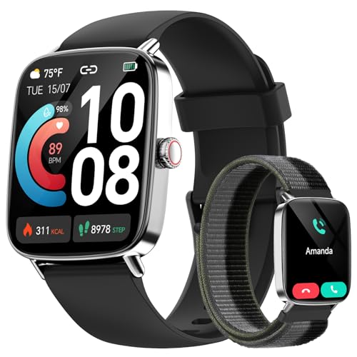 Smart Watch for Men Women, 1.85" HD Smartwatch Compatible iPhone/Samsung/Android (Answer/Make Calls), 100+ Sport Modes Fit...