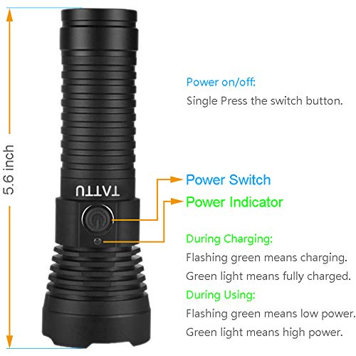 Tattu U3 Uv Flashlight Rechargeable 395Nm Black Light Torch Blacklight 10W Ultraviolet Led Lamp With Micro Usb Charging Cable