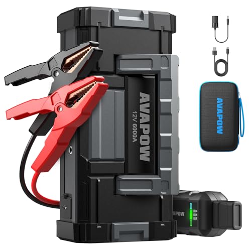 AVAPOW 6000A Car Battery Jump Starter(for All Gas or up to 12L Diesel) Powerful Car Jump Starter with Dual USB Quick Charg...