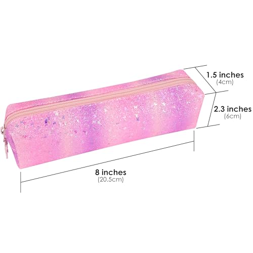 Biiange Pencil Pouch Glitter, Pencil Case, Portable Pen Bag with Zipper, Storage Bag, Travel Accessories Bags, Makeup Brus...