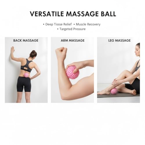 Massage Ball - Spiky for Deep Tissue Back Massage, Foot Massager, Plantar Fasciitis & All Over Body Deep Tissue Muscle The...