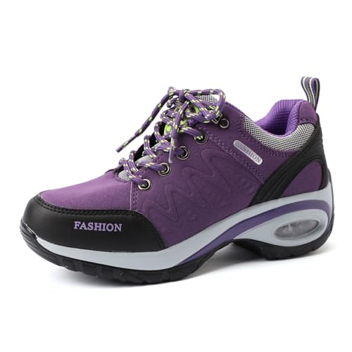 JEUROT Women's Fashion Sneakers Lace-Up Walking Shoes Comfortable Casual Athletic Non-Slip Running Fashion Sneakers