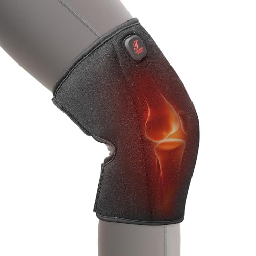 Heated Knee Brace, Cordless Knee Heating Pad for Arthritis, 3 Temperature Modes Knee Warmer, 3000mAh Battery Operated Knee...