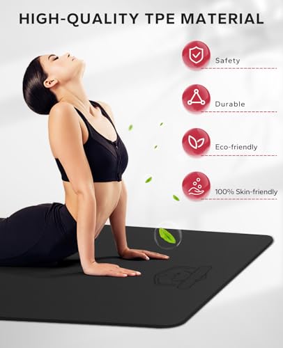 HAPBEAR Extra Large Yoga Mat - 72"x48"/78"x54", 1/4" & 1/3" Thick, Non-Slip, Durable, Eco-Friendly, Wide Exercise Mat for ...