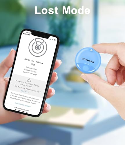 Ultrbeka Tracker 4 Pack Bluetooth Item Finder for iPhone – MFi Certified Smart Tracker Compatible with Apple Find My, Repl...