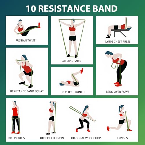 LEEKEY Resistance Bands, Exercise Bands with Bag,Rubber Pull Up Assist Bands - Bands for Working Out,Band for Men and Wome...