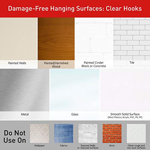 Command Clear Variety Pack, Including 8 Pairs of Picture Hangers, 4 Clear Wire Hooks and 11 Wall Hooks for Hanging Christmas Decorations, Damage-Free Hanging Up to 19 Items