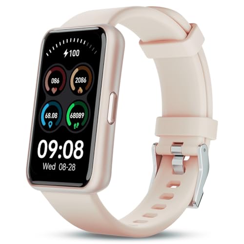 Smart Watch for Women, Slim Fitness Tracker with Heart Rate, Blood Oxygen, Sleep & Step Monitor, IP68 Waterproof Smartwatc...