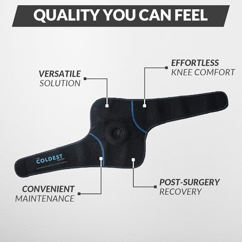 The Coldest Knee Ice Pack Wrap, Hot and Cold Therapy - Reusable Compression Best for Meniscus Tear, Injury Recovery, Bursi...