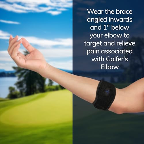 Fittest Pro Elbow Brace 2 Pack for Tennis & Golfer's Elbow Pain Relief (Black)