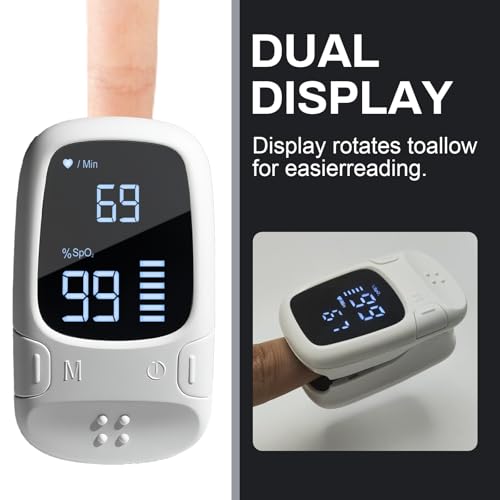 Fingertip Pulse Oximeter with Large LED Display, Accurate Spo2 & Heart Rate Monitor for Home Use, Sports, and Outdoor Acti...
